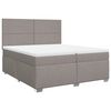 vidaXL Boxspring met matras stof taupe 200x200 cm