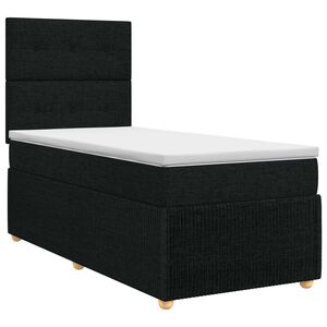 vidaXL Boxspringbed met matras met hoofdeinde Zwart 80 x 200 cm Stof