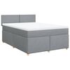 vidaXL Boxspring met matras stof lichtgrijs 140x200 cm