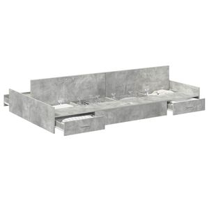vidaXL Opbergbedframe met lade Beton Grijs 120 x 190 cm Bewerkt hout