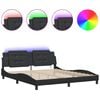 vidaXL Bedframe met LED zonder matras "Zadar" zwart 180x200 cm