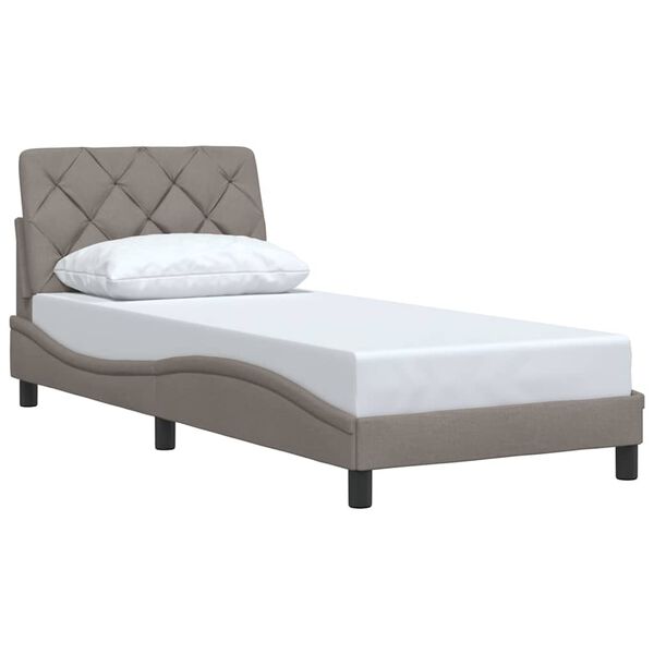 vidaXL Bedframe zonder matras 90x190 cm stof taupe