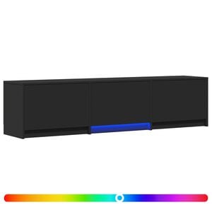 vidaXL TV-kast met LED Zwart 165 x 34 x 40 cm Geconstrueerd hout