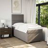 vidaXL Boxspring met matras stof taupe 80x200 cm