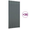 vidaXL Dakpanelen 36 st 80x36 cm gegalvaniseerd staal antracietkleurig