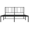 vidaXL Bedframe met hoofdbord metaal zwart 120x190 cm