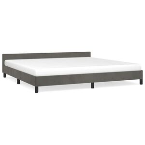 vidaXL Bedframe zonder matras 200x200 cm fluweel donkergrijs
