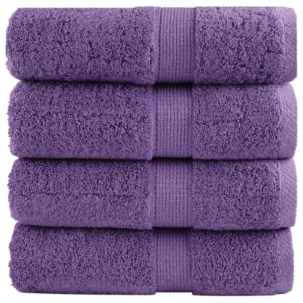 vidaXL Premium washandjes SOLUND 4 stuks paars 30x30 cm 600 g/m2