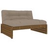 vidaXL 5-delige Loungeset met kussens massief hout honingbruin