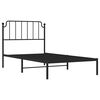 vidaXL Bedframe met hoofdbord metaal zwart 100x190 cm