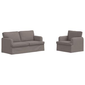 vidaXL Bank 2 pcs Taupe