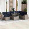vidaXL 9-delige Loungeset met kussens poly rattan acacia grijs