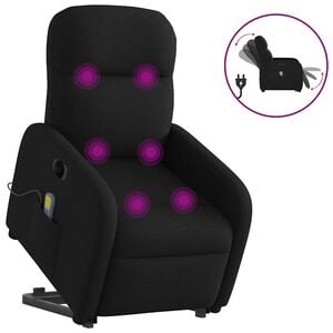 vidaXL Sta-op-massagestoel elektrisch verstelbaar stof zwart