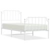 vidaXL Bedframe met hoofd- en voeteneinde metaal wit 90x200 cm