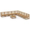 vidaXL 10-delige Loungeset massief grenenhout honingbruin