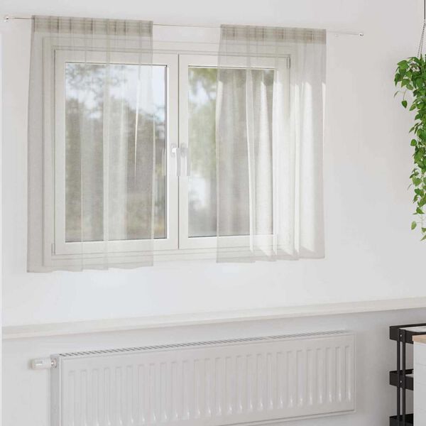 vidaXL Voile Gordijn met gordijnen 2 pcs Crème 140 x 140 cm Polyester