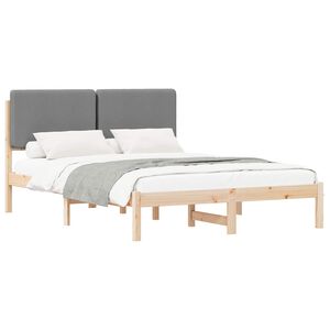 vidaXL Bedframe met Gevoerd Hoofdgedeelte Lichtgrijs 140 x 200 cm