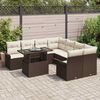 vidaXL Tuin Sofa Set met kussen 9 pcs Bruin Poly riet