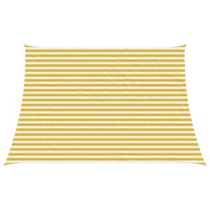 vidaXL Zonneschaduwzeil Geel en Wit 4 / 5 x 3 m HDPE