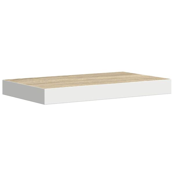 vidaXL Wandschap zwevend 50x23x3,8 cm MDF eikenkleurig en wit