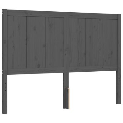 vidaXL Bedframe met hoofdbord massief hout grijs 140x190 cm