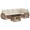 vidaXL Tuinbankenset 6 st Beige en Cr&egrave;me Wit poly rattan