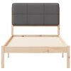 vidaXL Bedframe met Gevoerd Hoofdgedeelte Donkergrijs 90 x 190 cm
