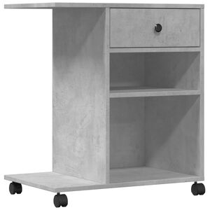 vidaXL Printerkastje met wielen 60x40x68,5 cm betongrijs