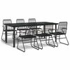 vidaXL 7-delige Tuinset PVC-rattan zwart