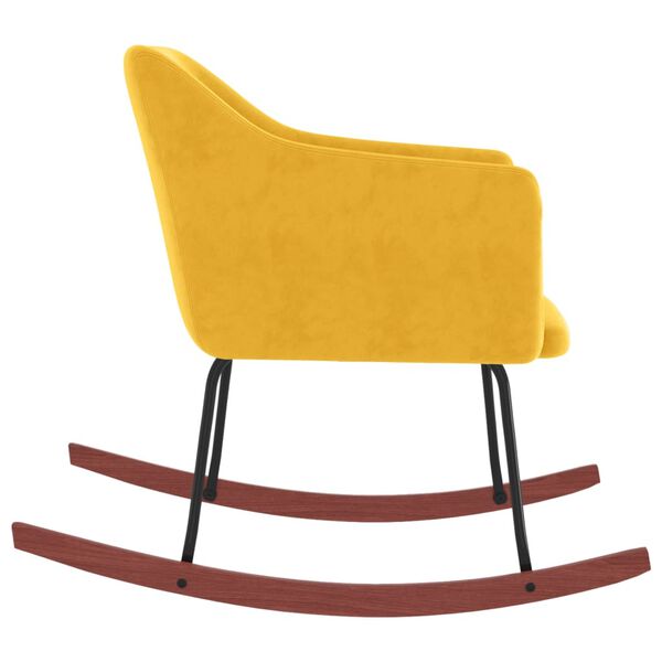 vidaXL Schommelstoel fluweel geel