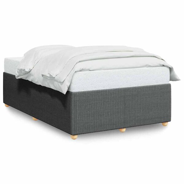 vidaXL Bedframe zonder matras 120x200 cm stof donkergrijs