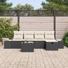 vidaXL Bankstel met kussen 6 pcs poly rattan