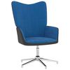vidaXL Relaxstoel met voetenbank fluweel en PVC blauw