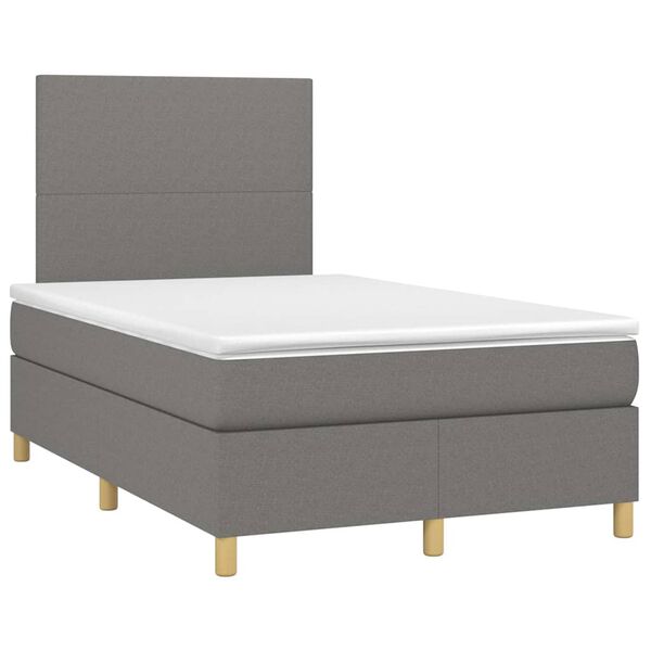 vidaXL Boxspring met matras stof donkergrijs 120x190 cm