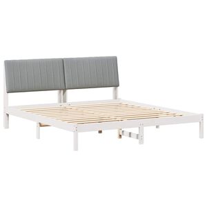 vidaXL Bedframe Lichtgrijs 180 x 200 cm Massief grenenhout