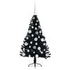 vidaXL Kunstmatig Voorverlicht Kerstboom met 150 LED Zwart 120 cm PVC
