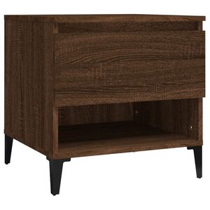 vidaXL Bijzettafel 50x46x50 cm bewerkt hout bruin eikenkleur