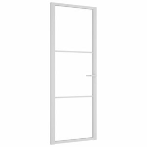 vidaXL Binnendeur 76x201,5 cm ESG-glas en aluminium wit