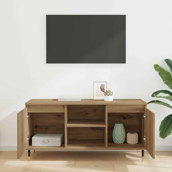 vidaXL TV-kast Artisan Eiken 104 x 35 x 50 cm Bewerkt hout
