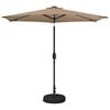 vidaXL Tuinparasol met LED-lampen en voet 270 x 270 cm Polyester Taupe