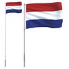 vidaXL Vlag met vlaggenmast Nederland 5,5 m aluminium