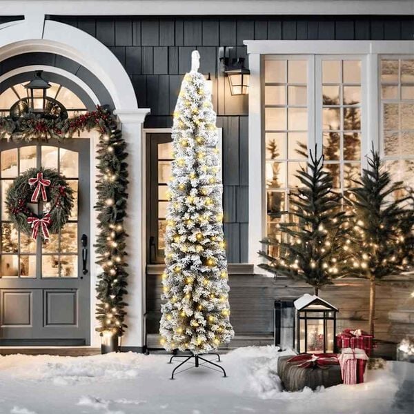 vidaXL Kunstkerstboom Groen 210 cm PVC en Staal en Kunststof