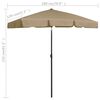 vidaXL Strandparasol 180x120 cm taupe