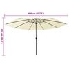 vidaXL Parasol met LED-verlichting 400 cm zandkleurig