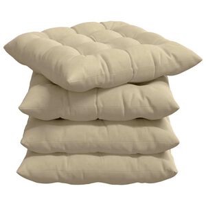 vidaXL Zitkussens 4 st Microvezel Cr&egrave;mekleurig 40 x 40 x 6 cm