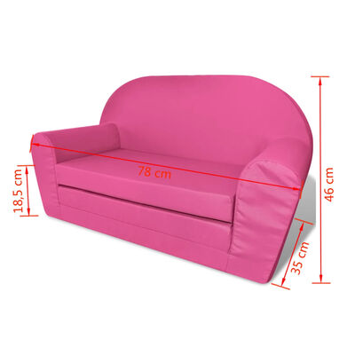 vidaXL Loungestoel voor kinderen uitklapbaar roze