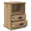 vidaXL Nachtkastje 2 pcs Artisan Eiken 36 x 43 x 60 cm Bewerkt hout