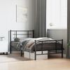 vidaXL Bedframe met hoofd- en voeteneinde metaal zwart 100x200 cm