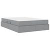 vidaXL Opbergbed met matras Lichtgrijs 140 x 190 cm Polyester