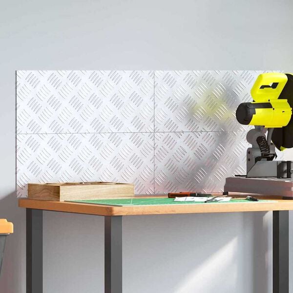 vidaXL Trap Tread Rechthoekig 4 pcs Zilver 50 x 20 cm Aluminium